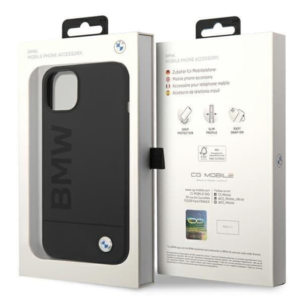 BMW iPhone 14 Plus Skal Magsafe Silicone Signature Logo - Musta Black