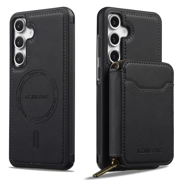 LC.IMEEKE L6 Samsung Galaxy S25 FE Plånboksfodral Konstläder - Svart