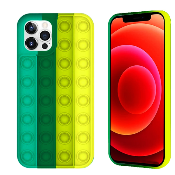 Pop it Fidget Multicolor Skal till iPhone 13 Pro - Mörk Grön Grön