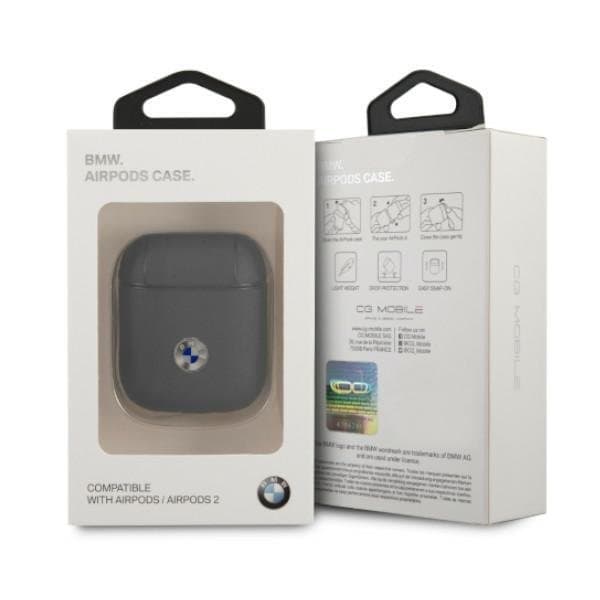 BMW Ægte læder Silver Logo Skal AirPods - Navy Blue