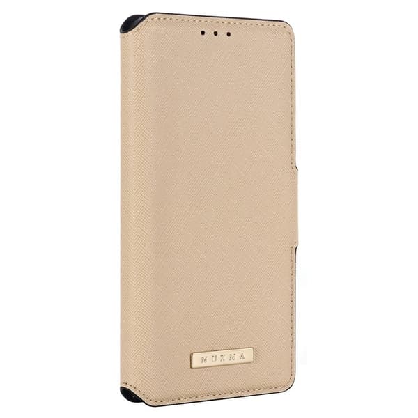 MUXMA iPhone 14 Pro Plånboksfodral Cross Texture - Guld Guld