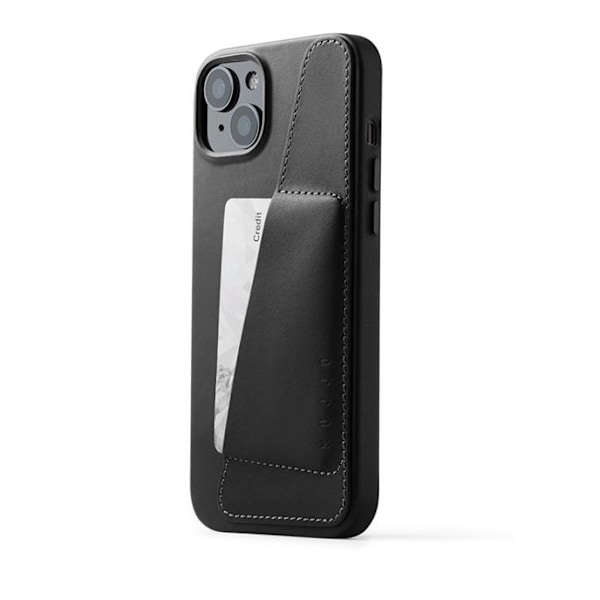 Mujjo iPhone 14 Plus Skal Korthållare Full Läder - Svart Svart