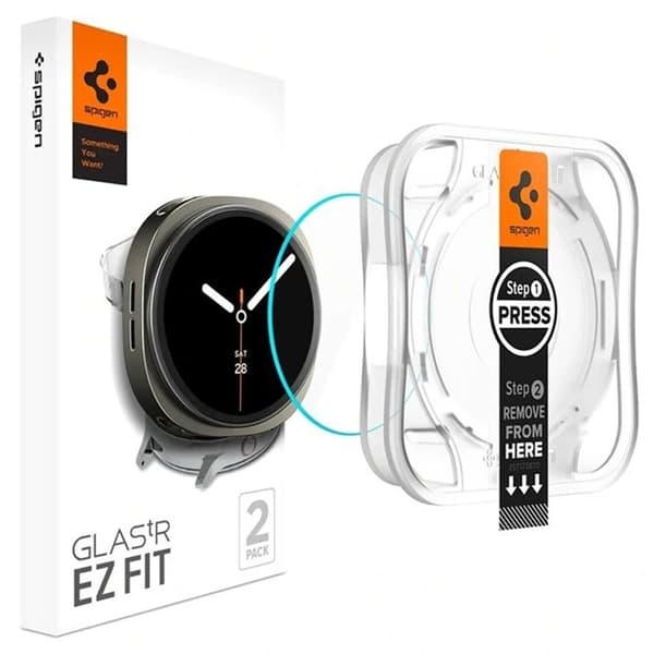 Spigen [2-Pack] Galaxy Watch 8 (44mm) Härdat Glas Skärmskydd Transparent