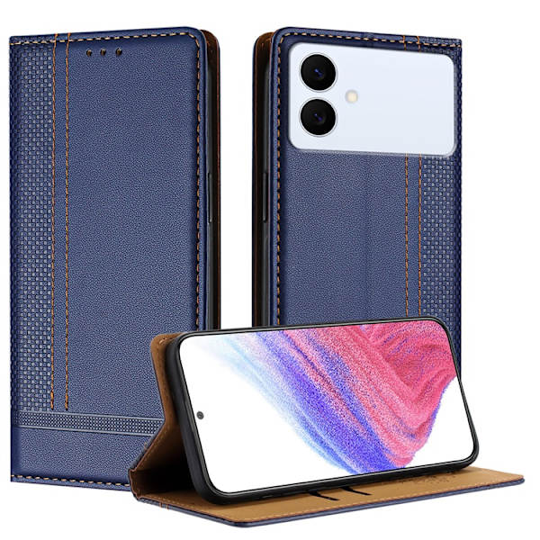 Galaxy S26/S26 Pro Plånboksfodral L-Shaped Grid Pattern Blå