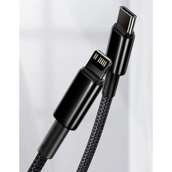 Baseus USB-C till Lightning kabel 20 W 1m Fast - Svart Svart