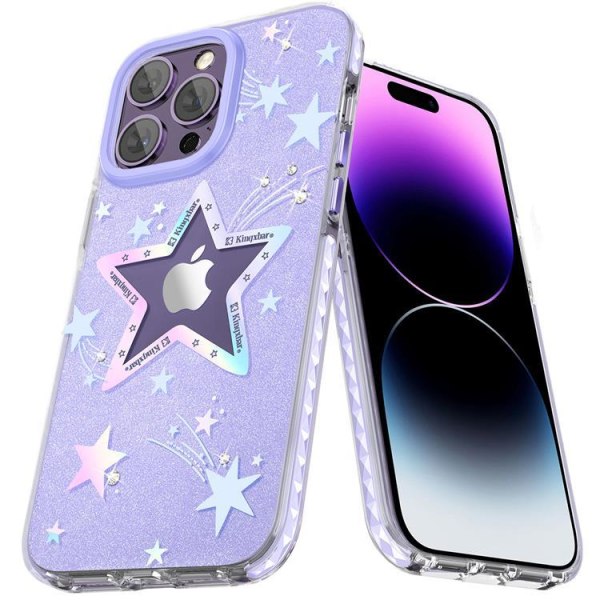 Kingxbar iPhone 14 Plus etui Heart Star - Purple Star