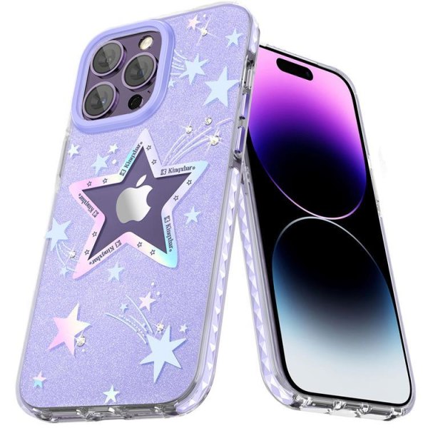 Kingxbar iPhone 14 Plus Skal Heart Star - Lila Star