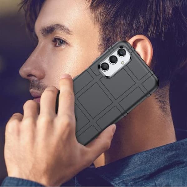 Galaxy A24 4G Mobilskal Rugged Square Grid - Sort Black