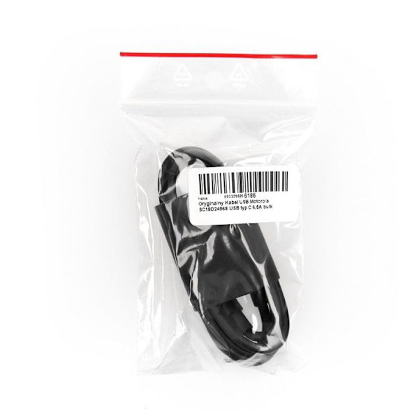 MOTOROLA USB-C Til USB-C 6.5A Kabel 1m Bulk - Sort Black