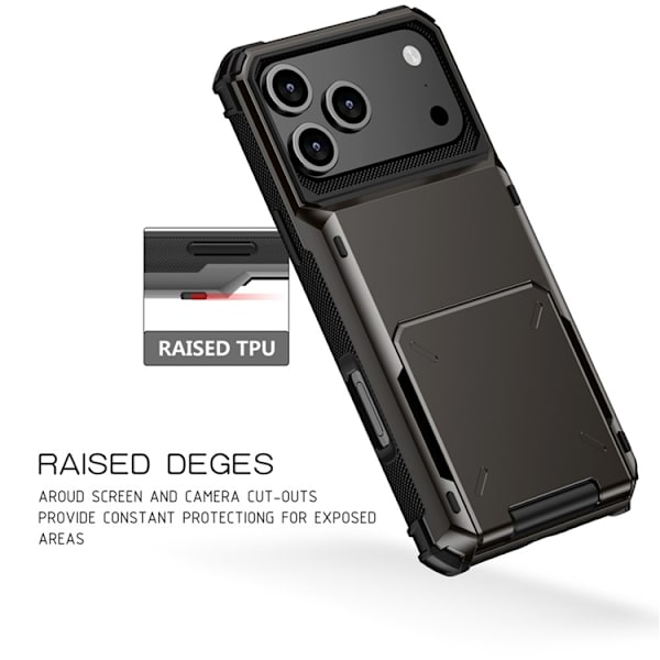 Mobilskal till iPhone 17 Pro Max Dual Layer korthållare - Blå Blå