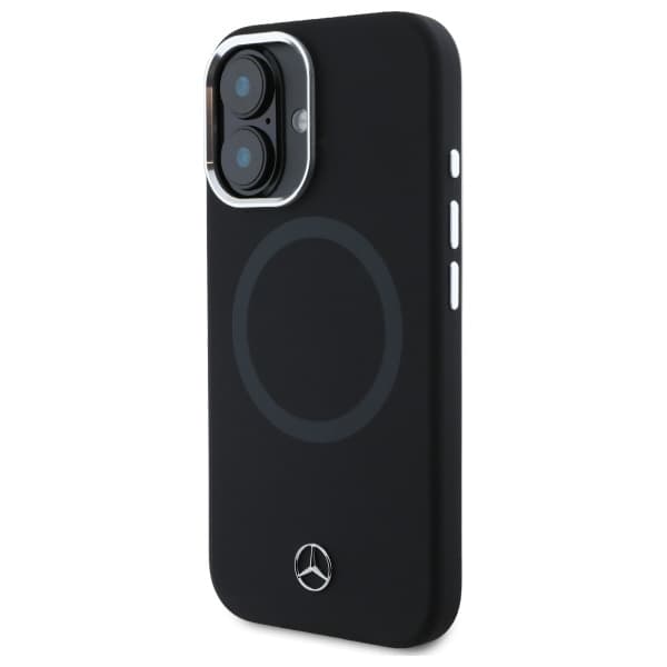Mercedes telefonetui til iPhone 16 MagSafe Silikone Tonal Logo - Sort Black