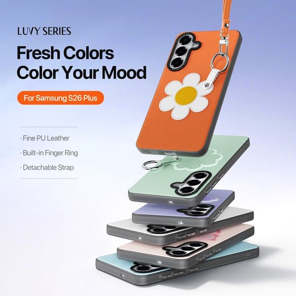 DUX DUCIS Mobilskal till Galaxy S26 Plus Ringhållare/Handledsrem Luvy Series Orange