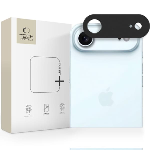 Tech-Protect iPhone Air kameraobjektivdæksel Camalloy Fit Plus Svart