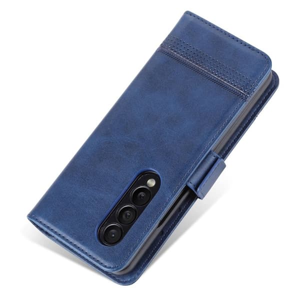 AZNS Samsung Galaxy Z Fold3 5G Plånboksfodral Konstläder - Blå