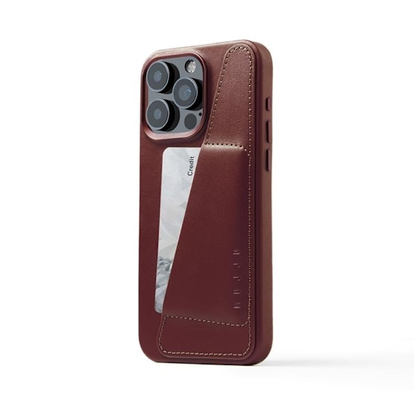 Mujjo iPhone 15 Pro Max Mobilskal Magsafe Läder - Vinrött