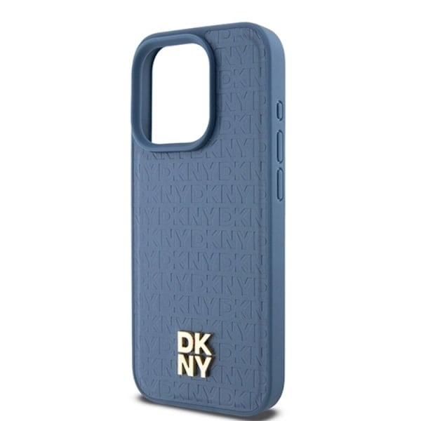 DKNY iPhone 15/14/13 Mobilskal Magsafe Läder Pattern Metal Logo