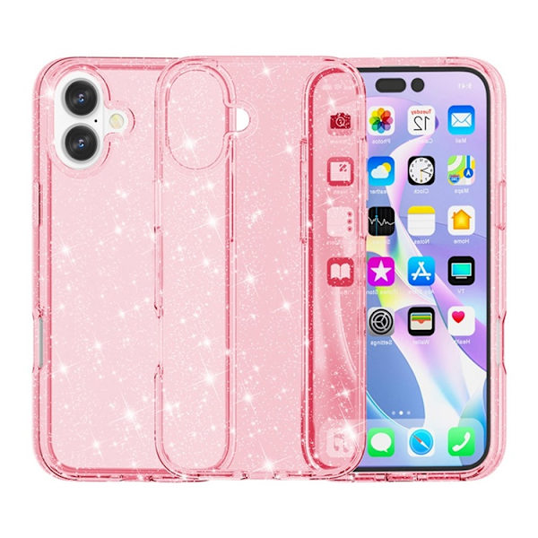 Mobilskal till iPhone 17 Glittrande Puderglitter - Rosa Rosa