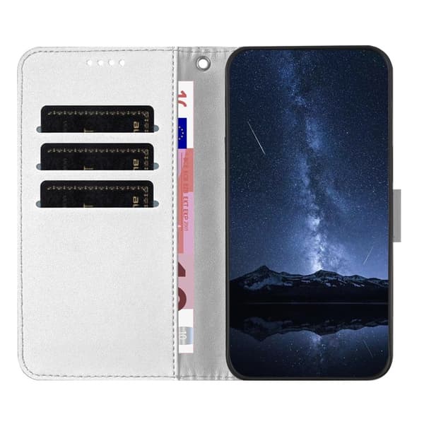 Galaxy A17/A26 Plånboksfodral Färg Splicing Konstläder - Silver Silver