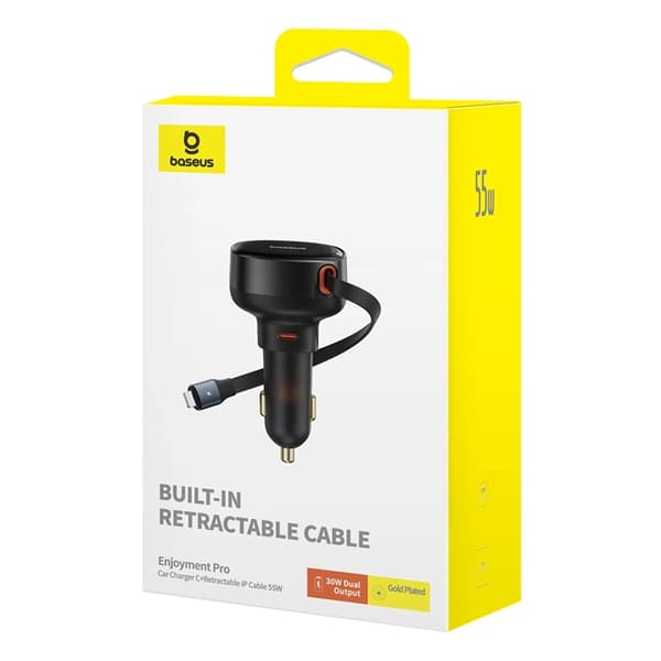 Baseus Billaddare 60W USB-C Till Lightning Enjoyment Pro - Svart Black