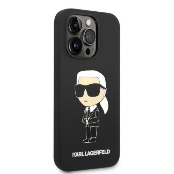 Karl Lagerfeld iPhone 14 Pro Max Skal Silicone Ikonik - Svart