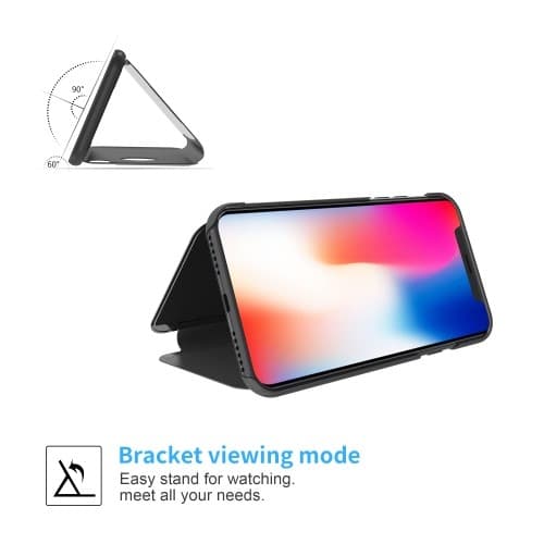Elektroplettering Mirror View Etui til iPhone XS MAX - Hvid White