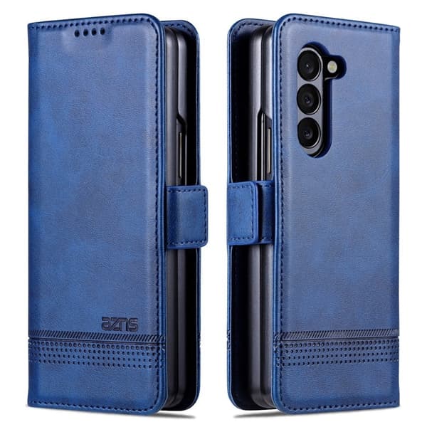 AZNS Samsung Galaxy Z Fold6 Plånboksfodral Konstläder - Blå