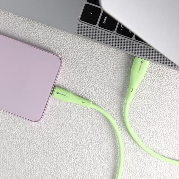 FORCELL USB-A till USB-C 66W Kabel 3A 1m QC4.0 Silikon C342 - Grön