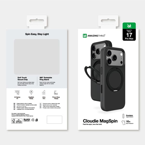 AmazingThing telefontaske til iPhone 17 Pro Max MagSafe Cloudie - Sort Svart