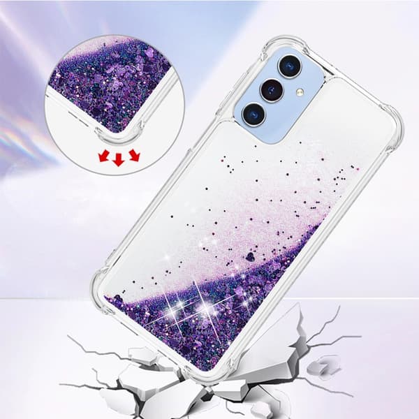Mobilskal till Galaxy A17/A26 Glitter Quicksand TPU - Mörklila Lila