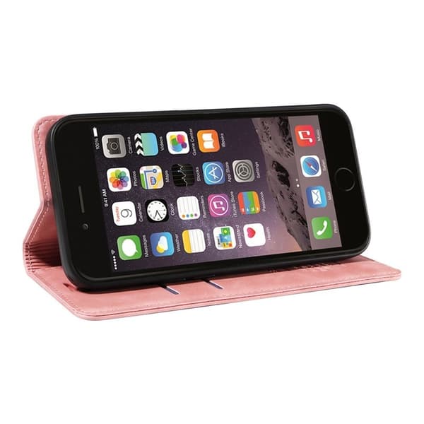 BETOPNICE 003 iPhone 6/7/8 Plus Plånboksfodral TPU+Konstläder - Rosa