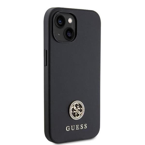 Guess iPhone 15 Plus Mobilskal Strass Metal Logo - Musta Black