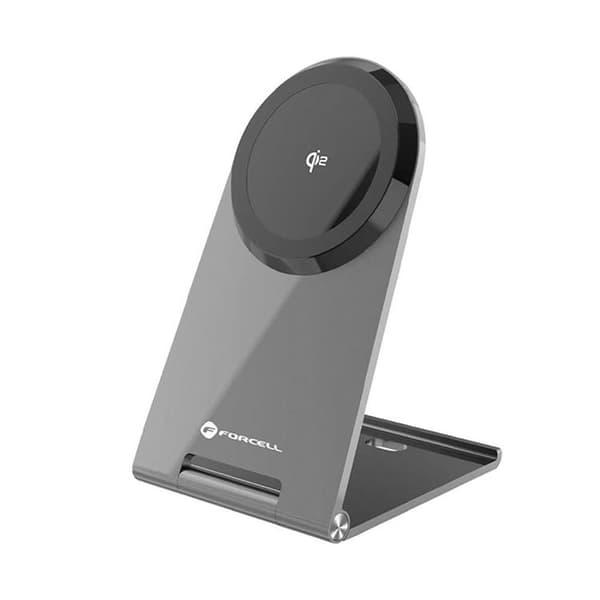 Forcell Qi2 15W MagSafe Trådløs Oplader Flip - Sølv Silver