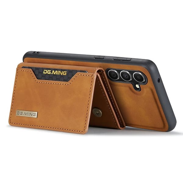 DG.MING M2 Series Samsung Galaxy S23 FE Plånboksfodral Konstläder Brun