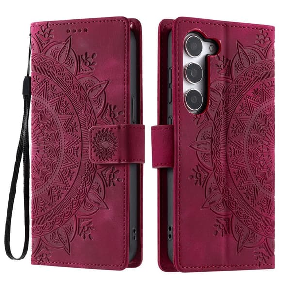 Plånboksfodral för Samsung Galaxy S26 Plus Konstläder med handrem - Rosa