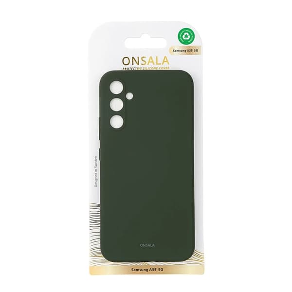 Onsala Mobilskal till Galaxy A35 5G Silikonkänsla - Olivgrön Grön