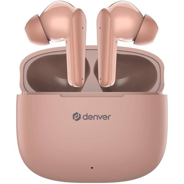 DENVER TWE-48DR Trådlös Bluetooth Hörlur med Laddetui Rosa