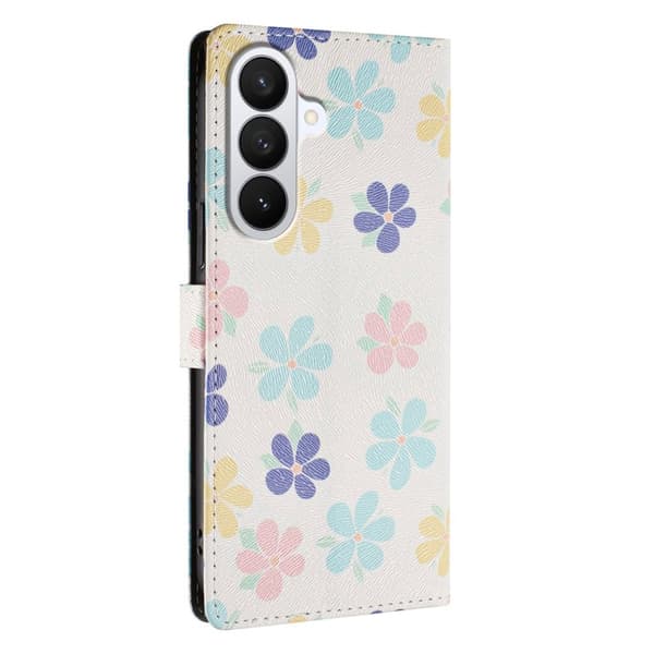 Plånboksfodral för Samsung Galaxy S26 Plus Konstläder - Färgade Blommor