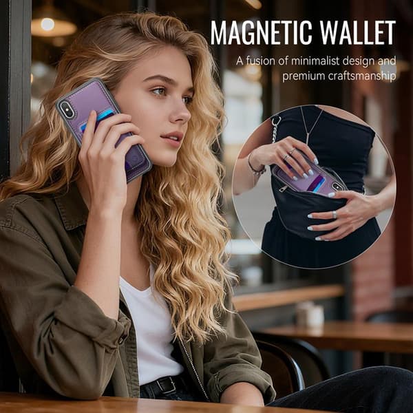 JEEHOOD Mobilskal till iPhone XS Max MagSafe Läder - Lila Lila