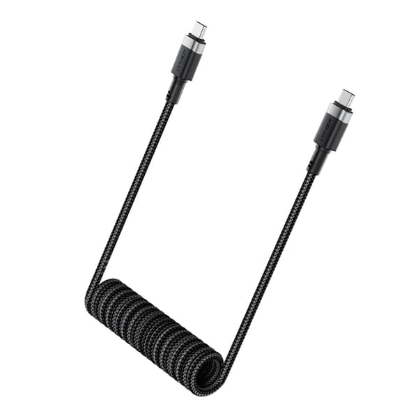 Acefast USB-C - USB-C 3A Kabel 1.2m Spring 480Mb/s - Svart Svart