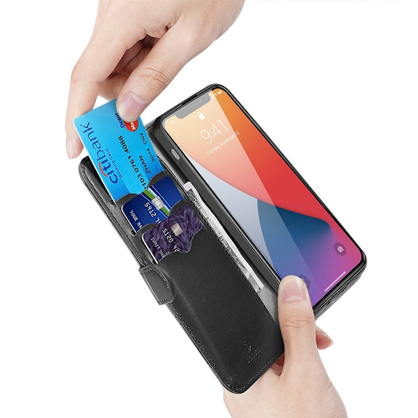 Dux Ducis Läder Plånboksfodral iPhone 12 Pro Max - Svart Svart