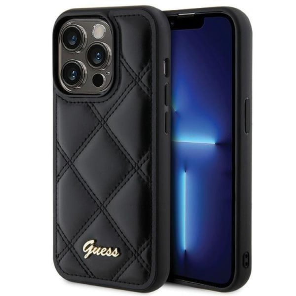 Guess iPhone 15 Pro Max Mobilskal Quilted Metal Logo - Svart Svart