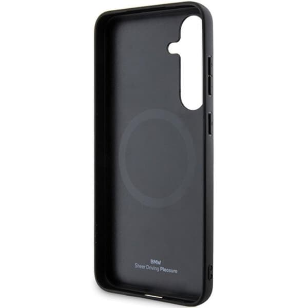 BMW Galaxy S24 Mobilskal Magsafe Signature Læder Textured & Line Black