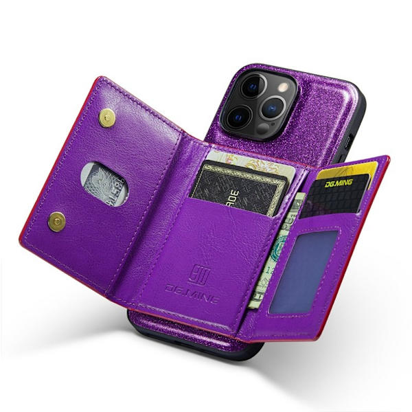 DG.MING M3 Series Mobilskal till iPhone 12 Pro Max Glittery Lila