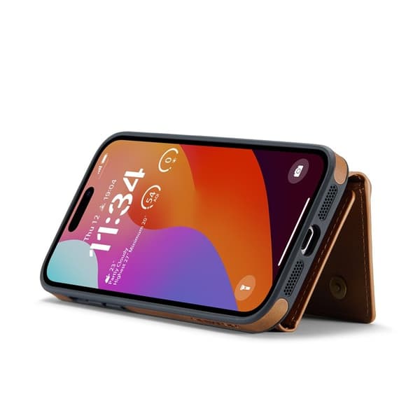 DG.MING M5 Series Mobilskal till iPhone 16 Pro Konstläder Magnetiskt Brun