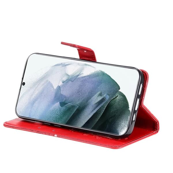 Butterfly Imprinted Fodral Galaxy S22 Plus - Röd Red