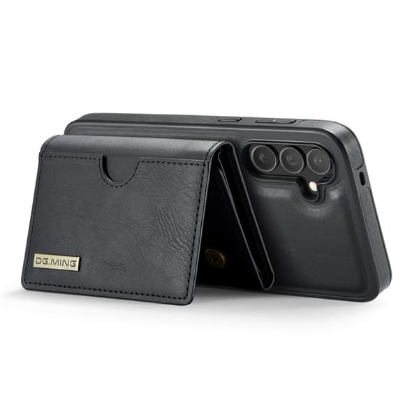 DG.MING M6 Series Konstläder Plånboksfodral för Samsung Galaxy S25+ - Svart