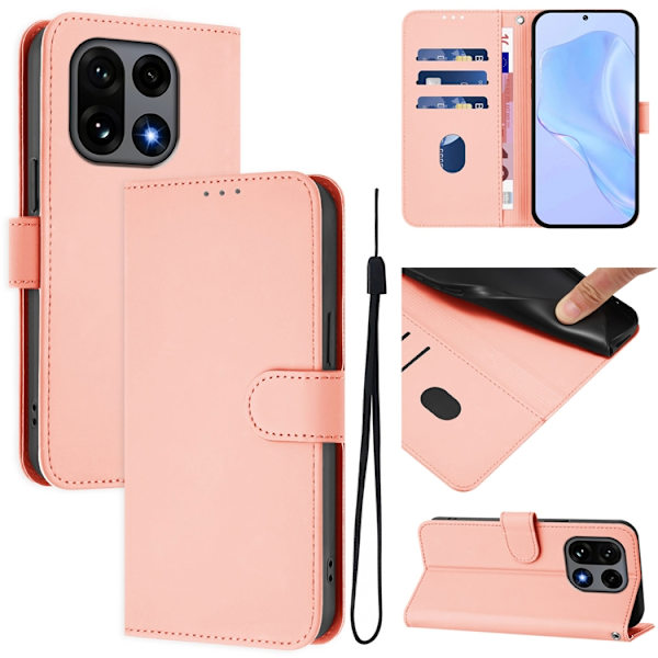 OnePlus 15 5G Plånboksfodral Solid Färg Konstläder Rosa