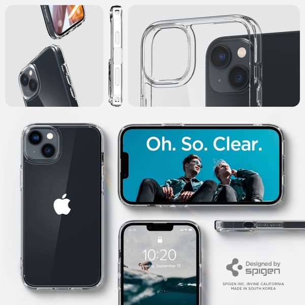 Spigen iPhone 14 -kuori Ultra Hybrid - Crystal Clear Transparent