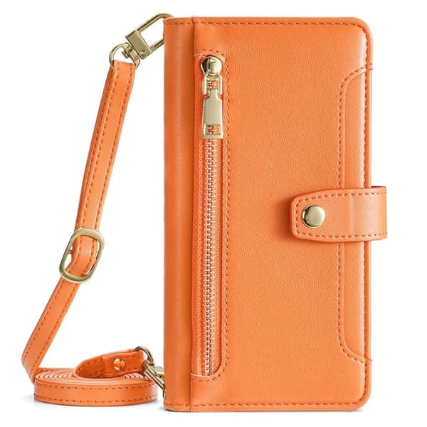 Galaxy Xcover 7 Konstläder Plånboksfodral Shockproof - Orange Orange
