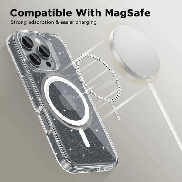 Tech-Protect Mobilskal till iPhone 16e/17e Magsafe Flexair - Glitter Transparent
